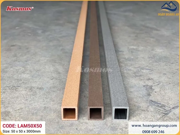 Thanh Lam Gỗ Nhựa Ngoài Trời Composite Kosmos LAM50x50 Light Wood